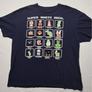 Super Mario Bros. men's navy video game characters graphic t-shirt sz. XL